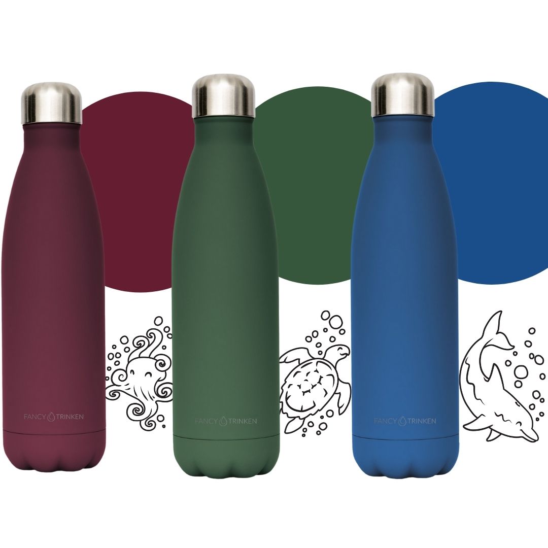 Trinkflasche aus Edelstahl, doppelwandig isoliert, hält heiß und kalt, BPA frei